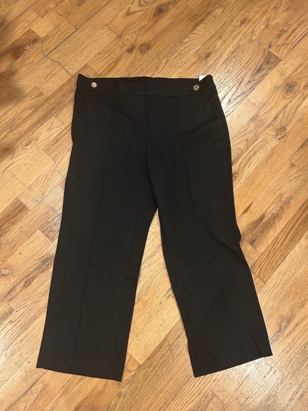 Anne Klein Black Women's Trousers with gold button detail 14